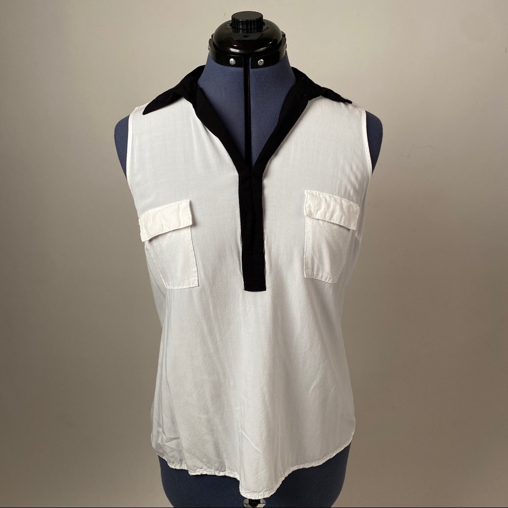 American Rag white with black trim Tunic Tank sz M